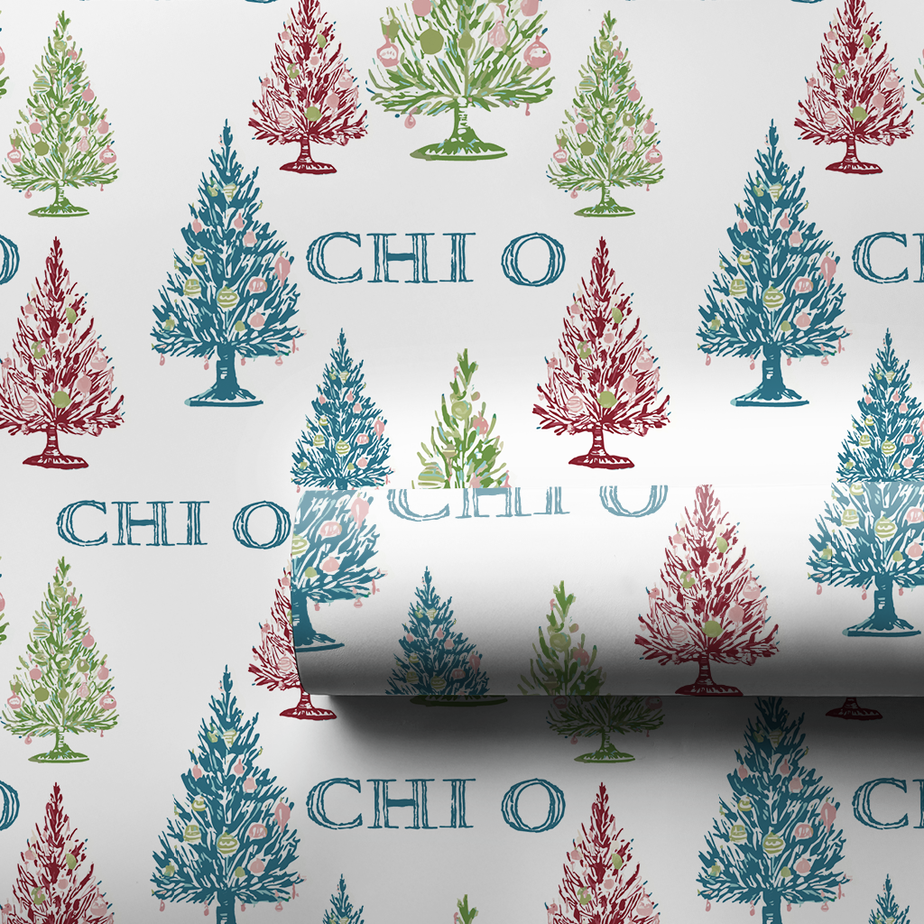 Chi Omega Winter Pines - Wrapping Paper