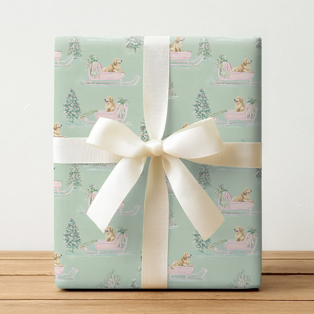 Golden Sleigh - Wrapping Paper