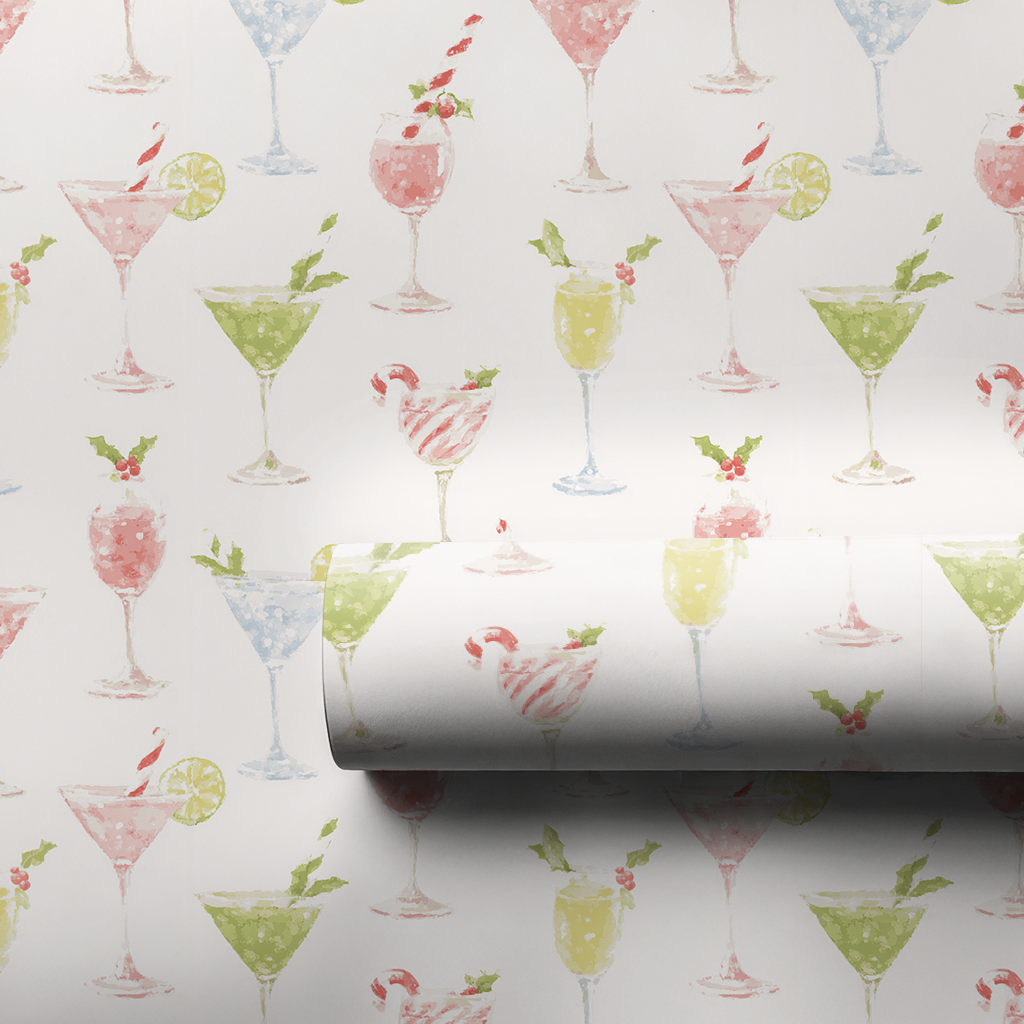 Candy Cane Martinis - Wrapping Paper