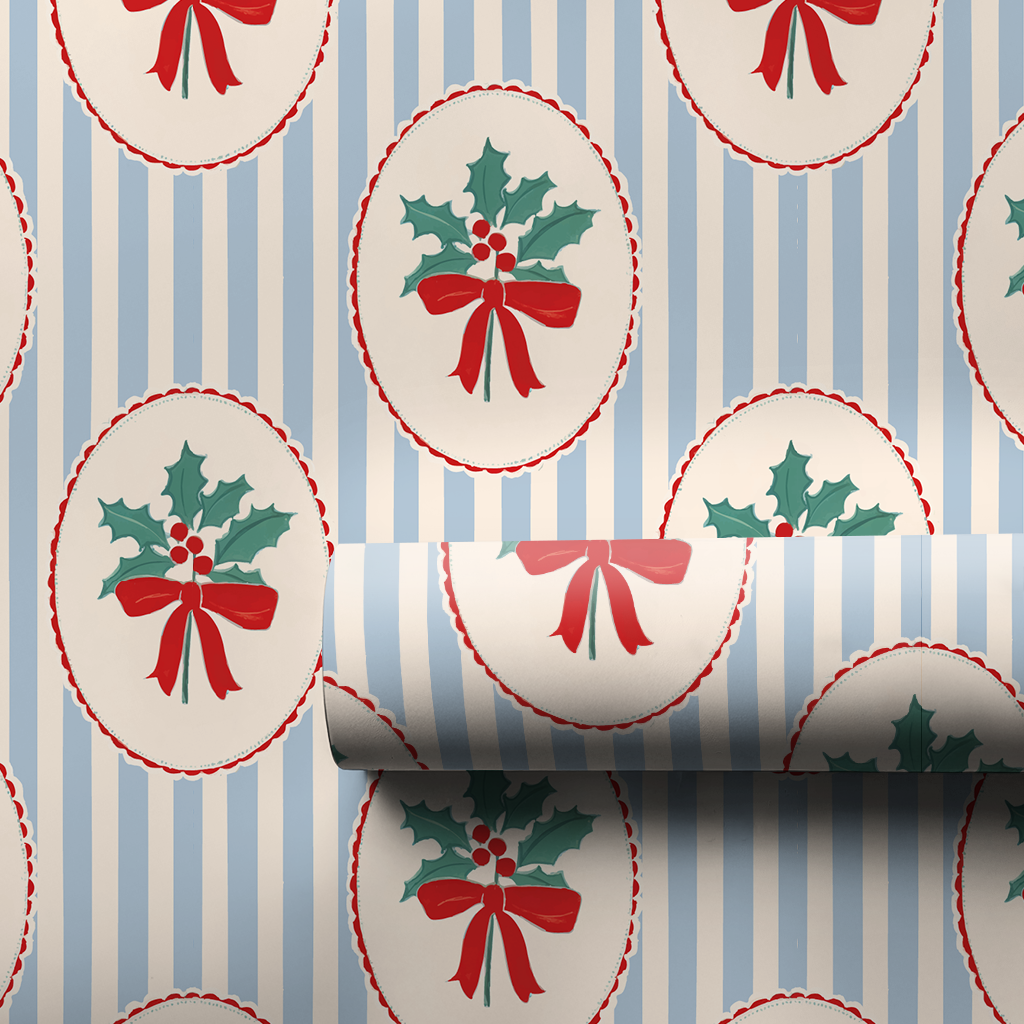 Mistletoe Stripes - Wrapping Paper