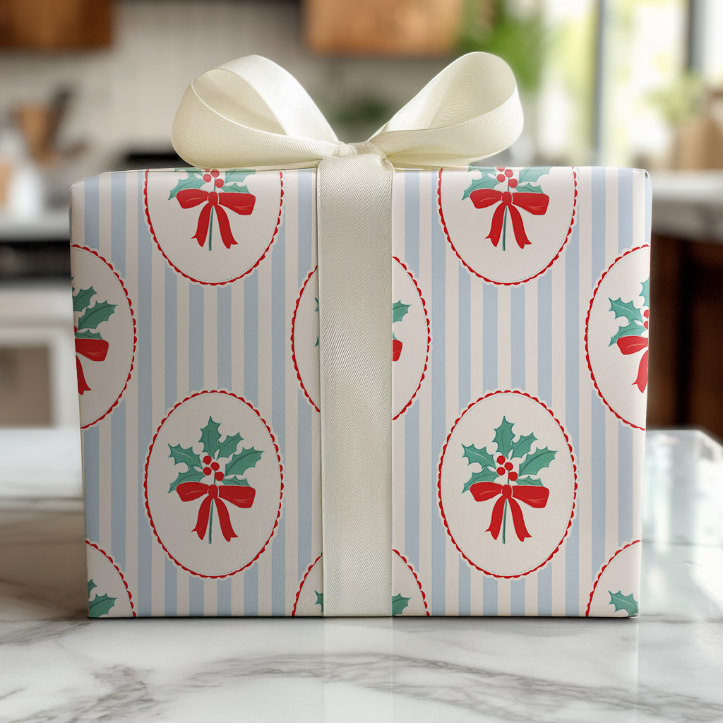 Mistletoe Stripes - Wrapping Paper