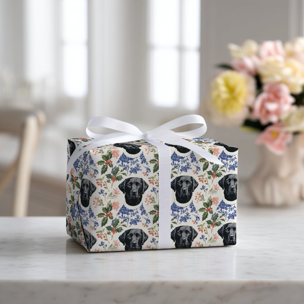 Snowy Lab Christmas - Wrapping Paper