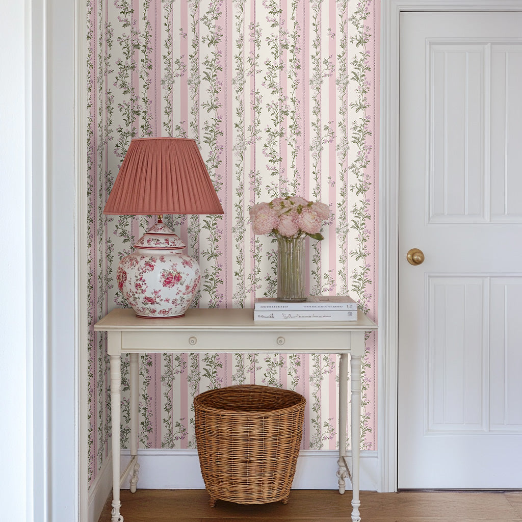 Blooming Stripes Wallpaper