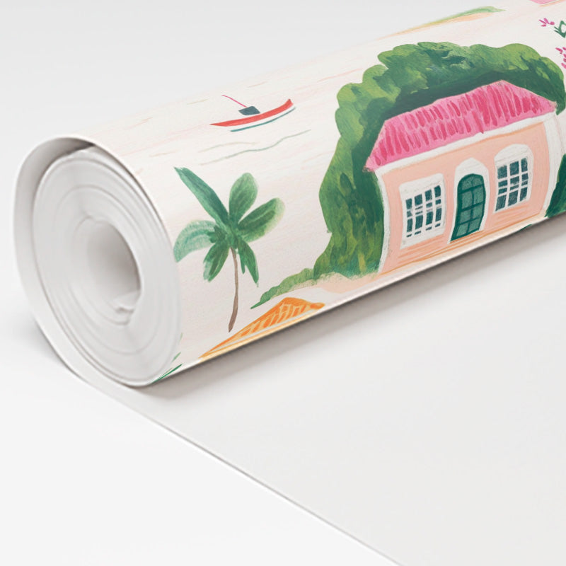 Seaside Village Wallpaper