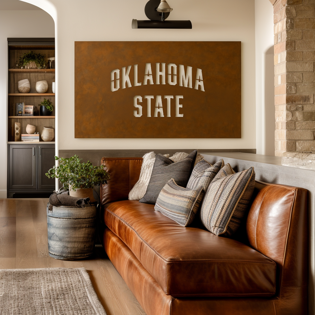 The Oklahoma State- Metal Wall Art - Landscape Umber