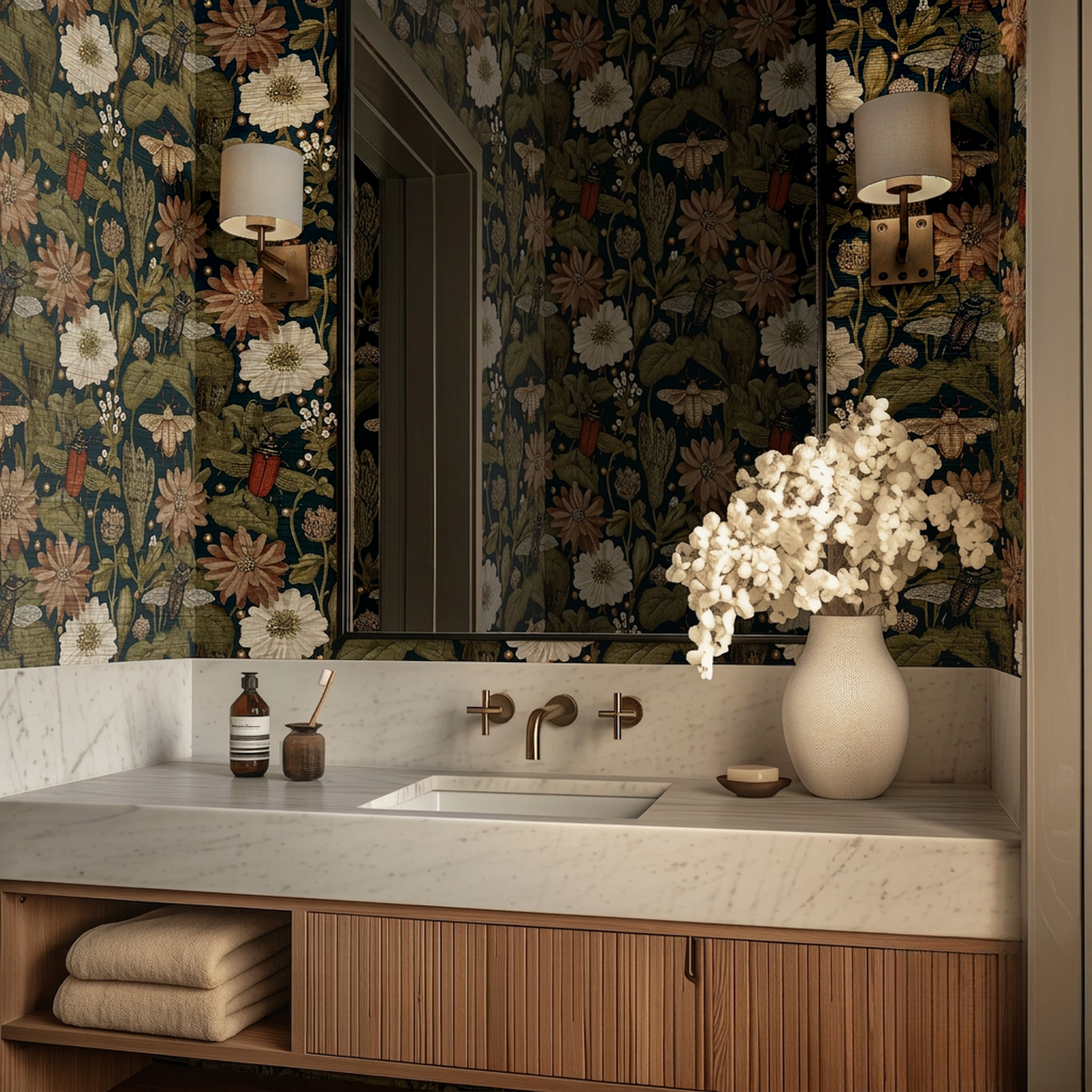 Botanist’s Garden Faux Grasscloth Wallpaper