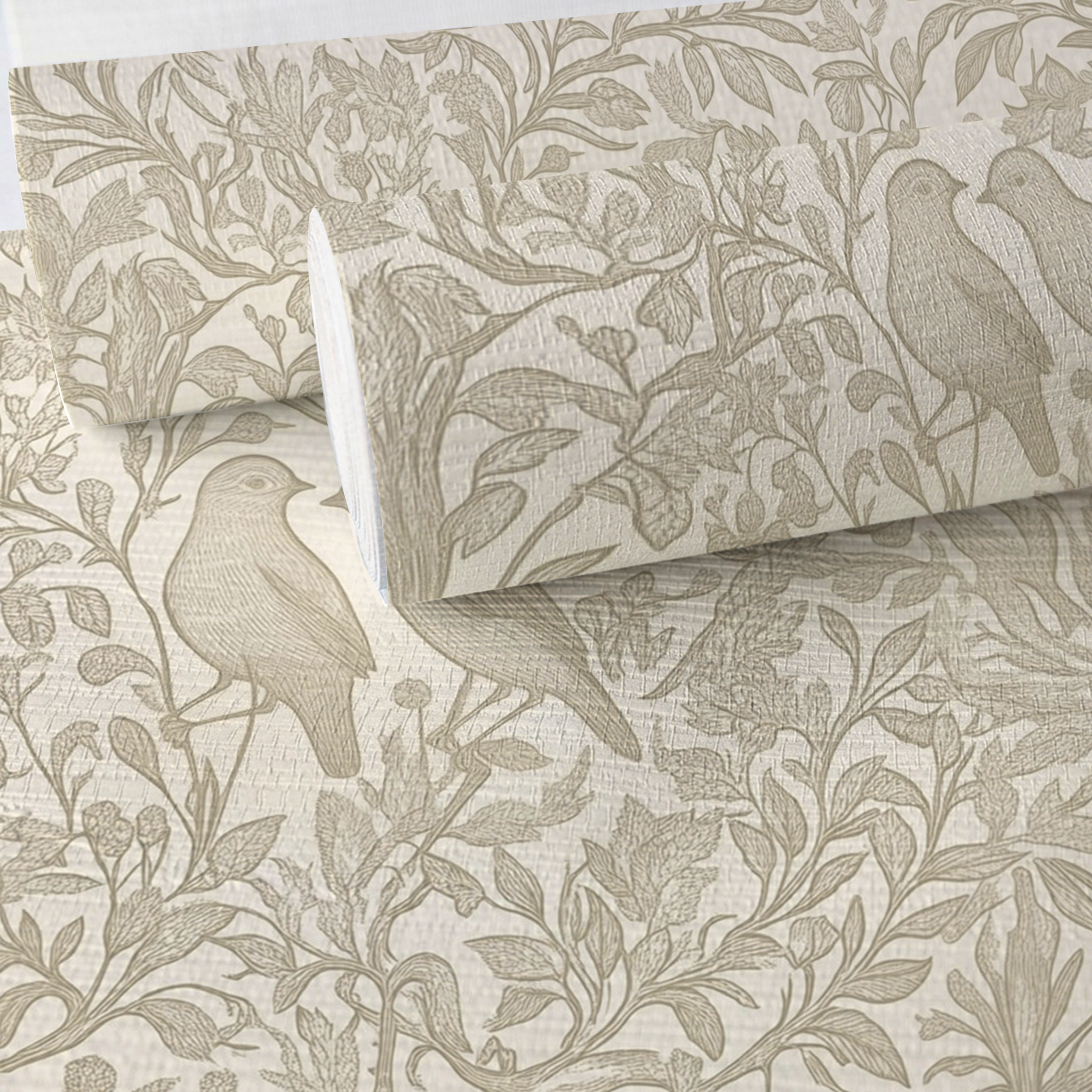 Birdsong Faux Grasscloth Wallpaper