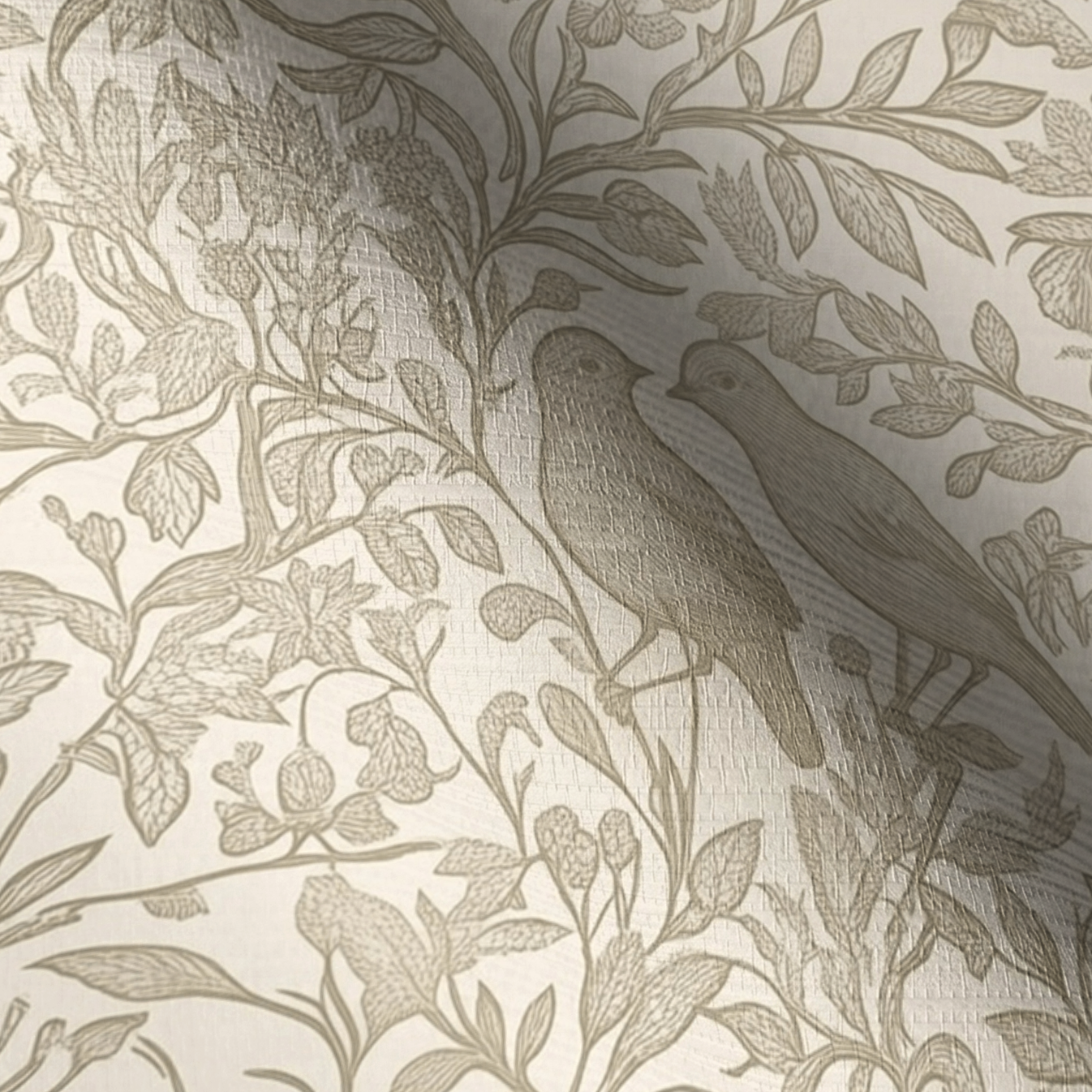 Birdsong Faux Grasscloth Wallpaper