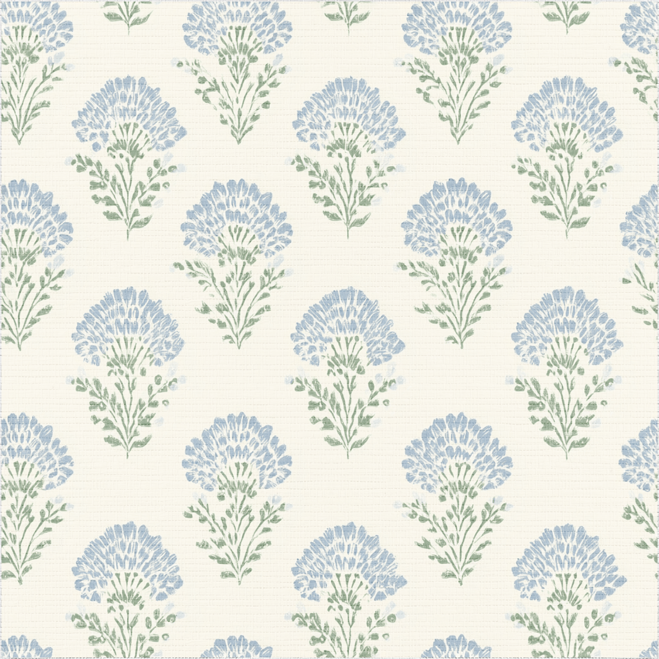 Blooming Blues Faux Grasscloth Wallpaper