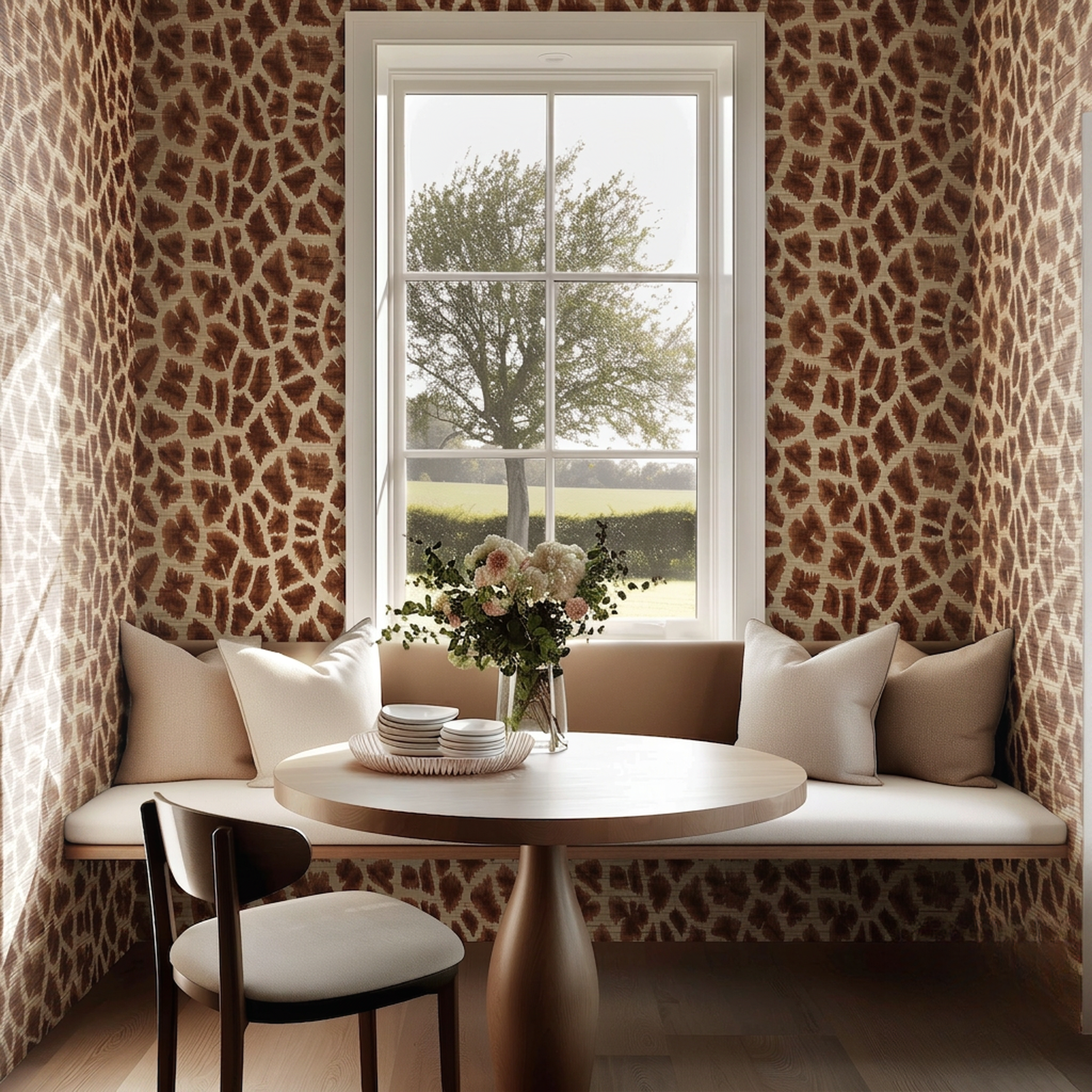 Bishop Giraffe Faux Grasscloth Wallpaper