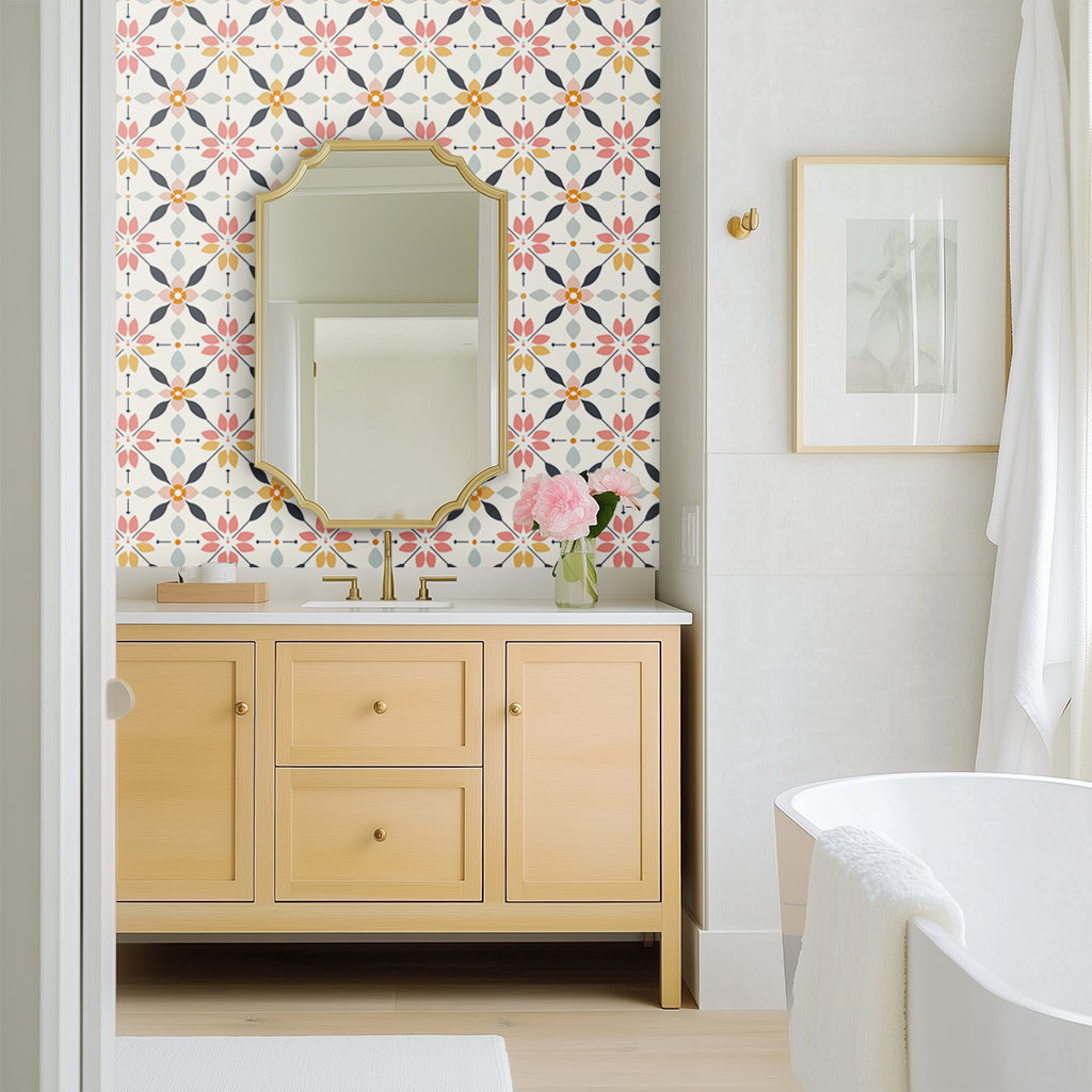 Pastel Lattice Wallpaper