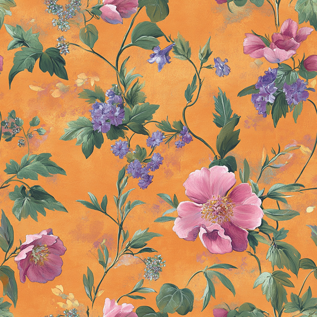 Petals & Persimmons Wallpaper