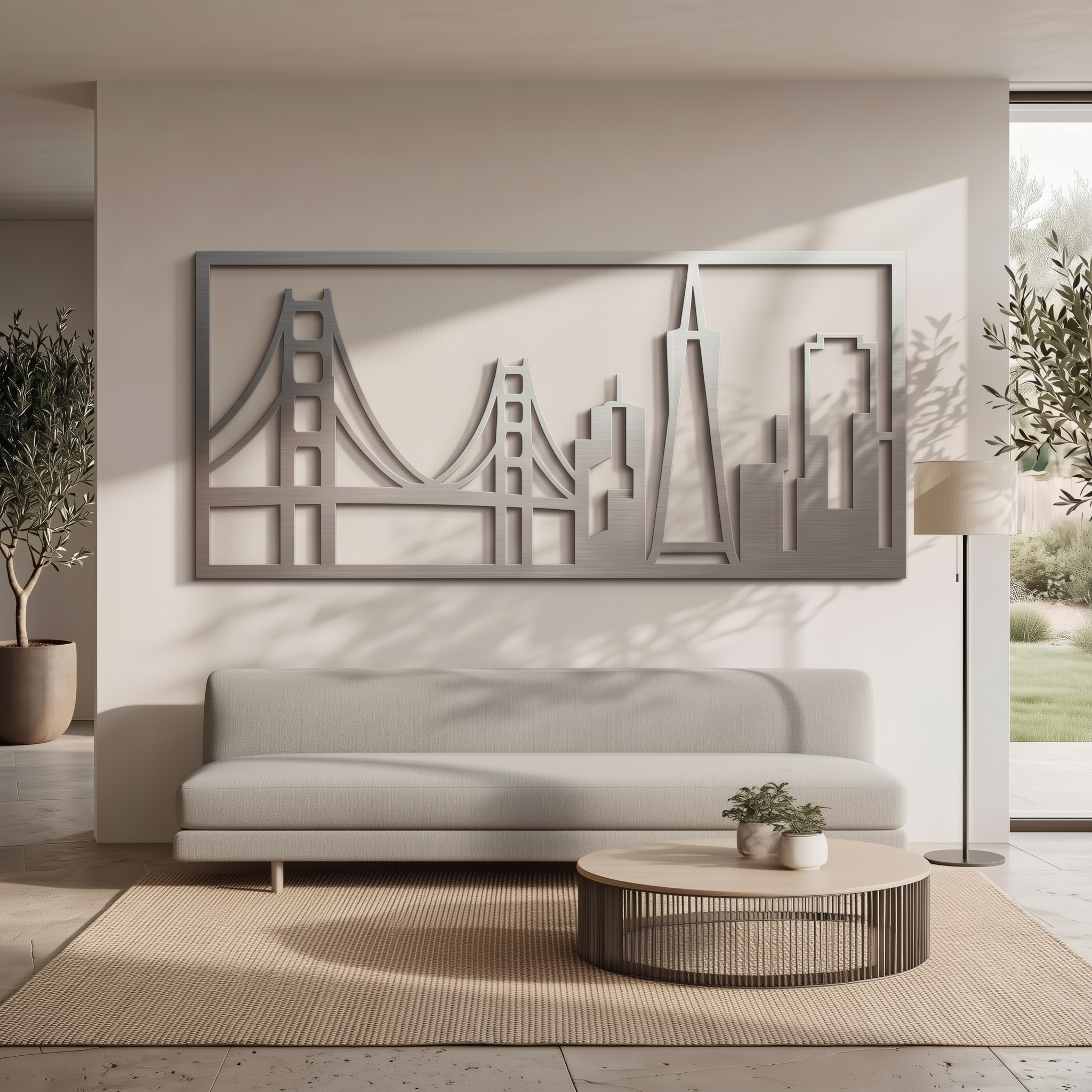 The Golden City Skyline - Metal Wall Art
