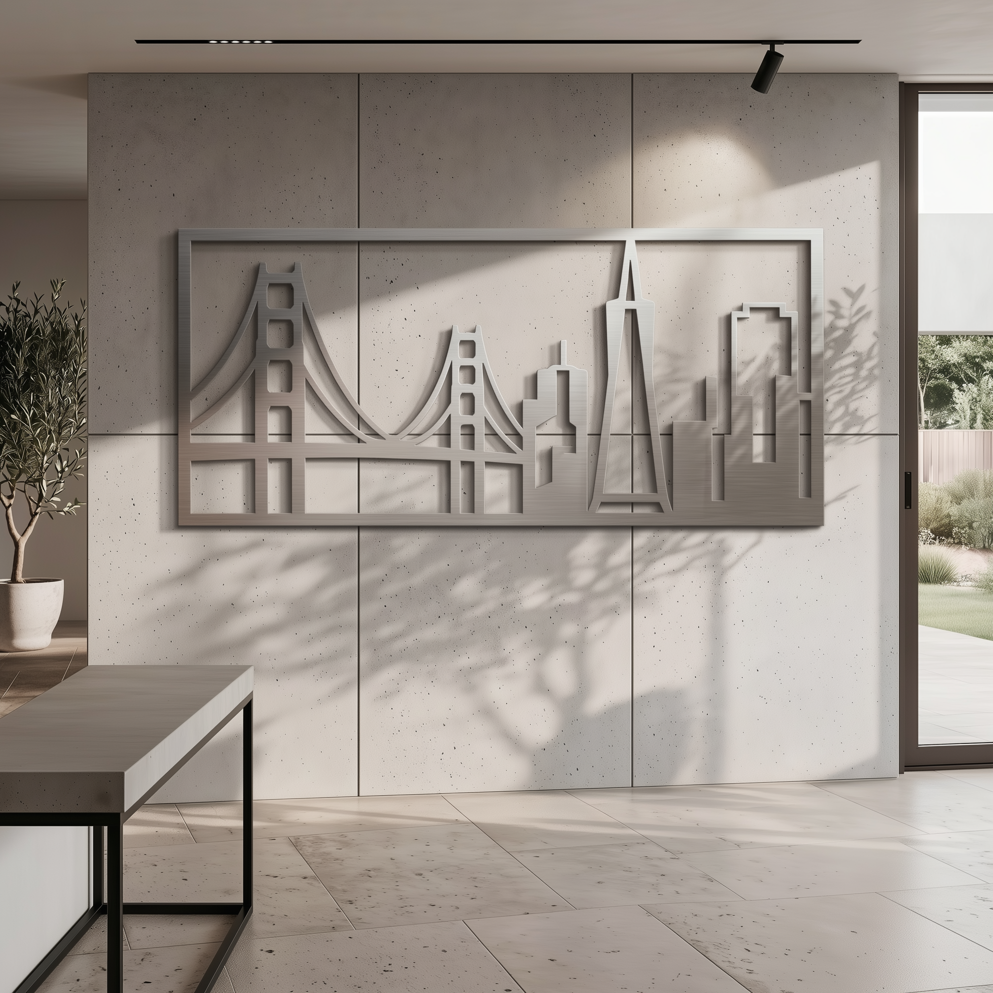 The Golden City Skyline - Metal Wall Art