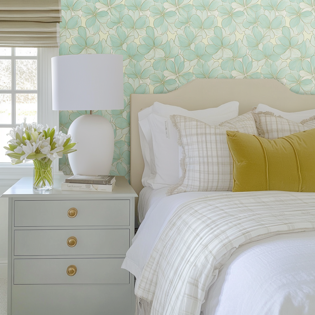 Seafoam Whispy Wallpaper