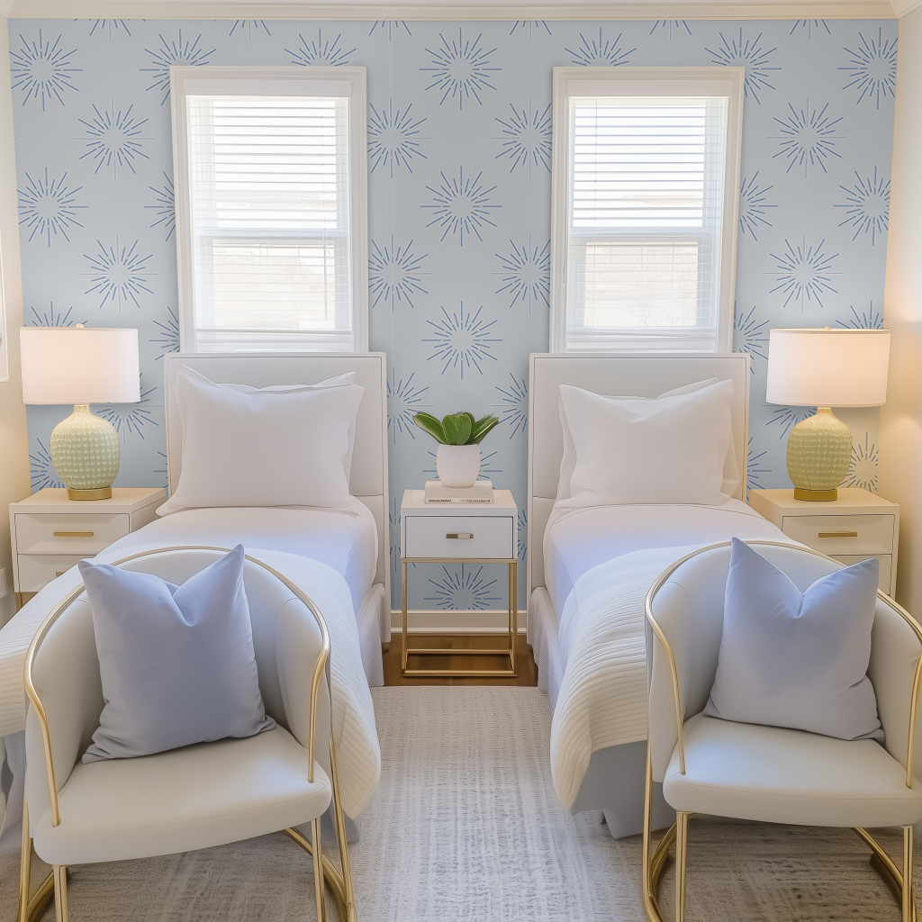 Sunburst on Blue Wallpaper