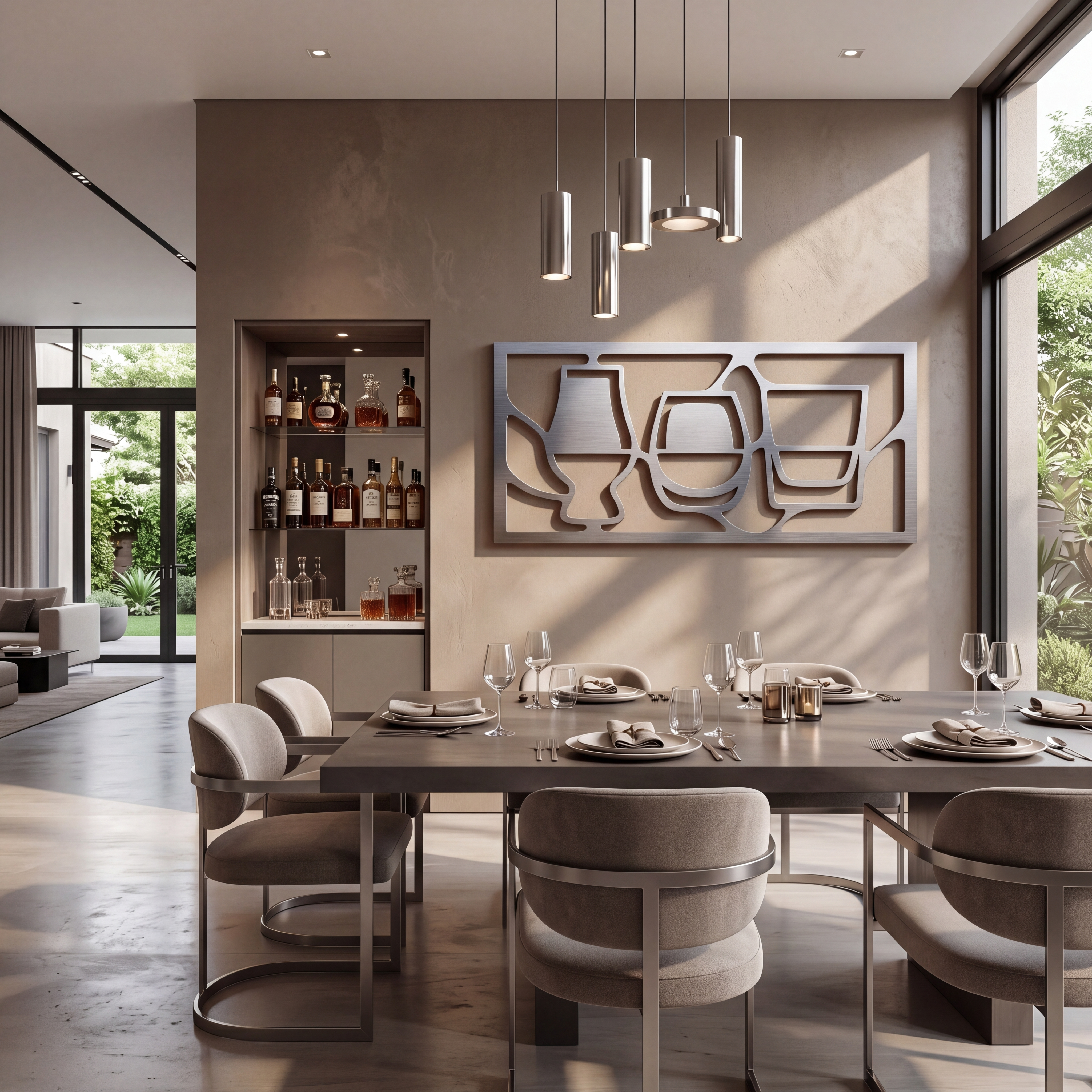 The Gathered Glass - Metal Wall Art