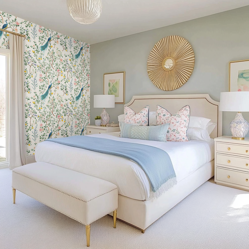 Tropical Peacock Wallpaper