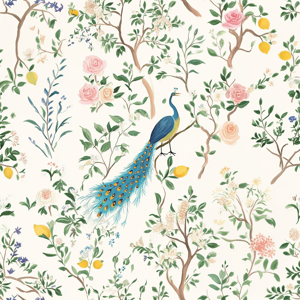 Tropical Peacock Wallpaper