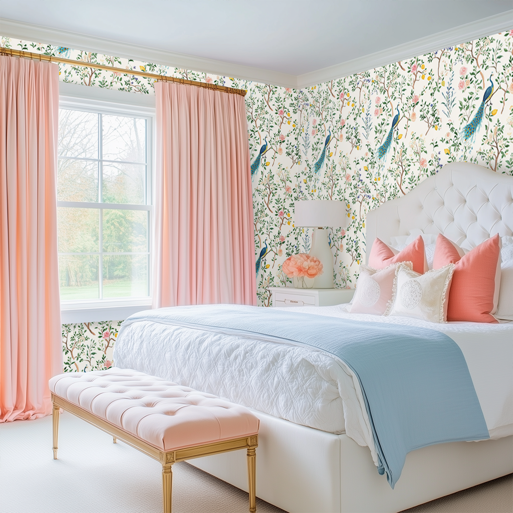 Tropical Peacock Wallpaper