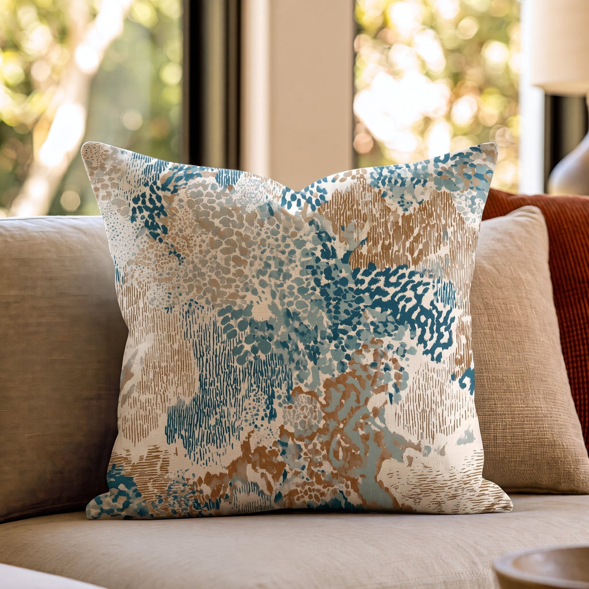 Abstract Southwest Throw Pillow - Benton Lane Home - Hillcroft Home