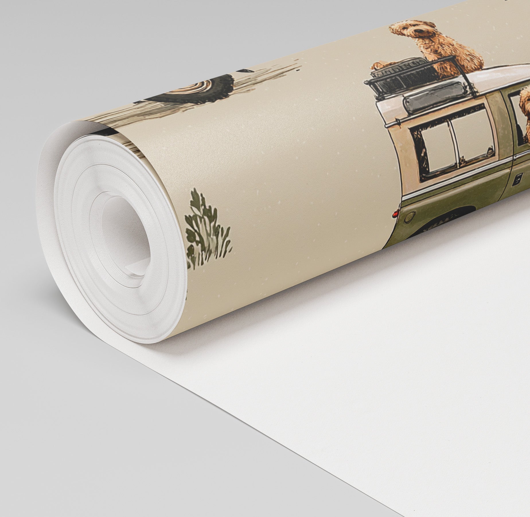 Adventure Wagon Wallpaper - Painted Paper