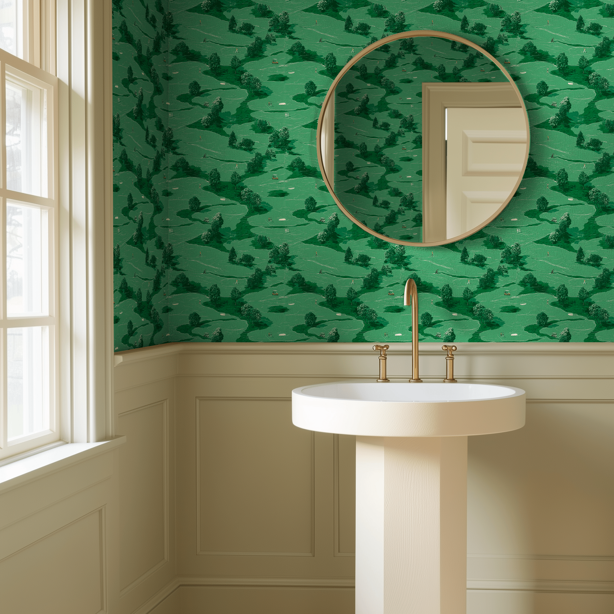 Afternoon Tee Time Wallpaper - Benton Lane Home - Painted Paper