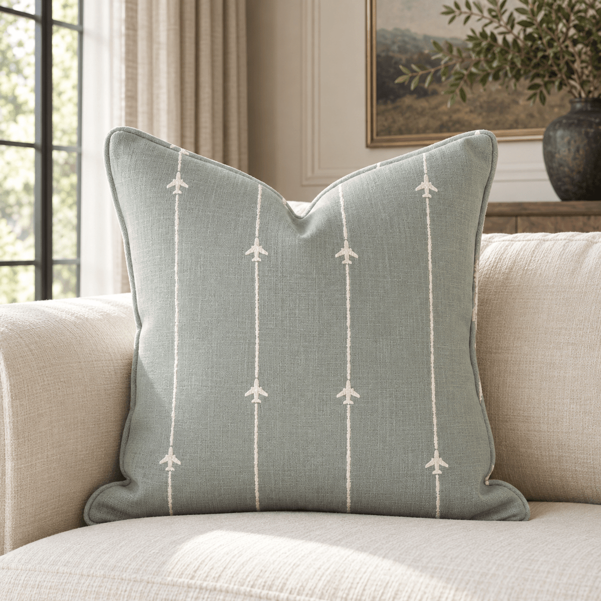 Airplane Stripes Throw Pillow - Benton Lane Home - Hillcroft Home