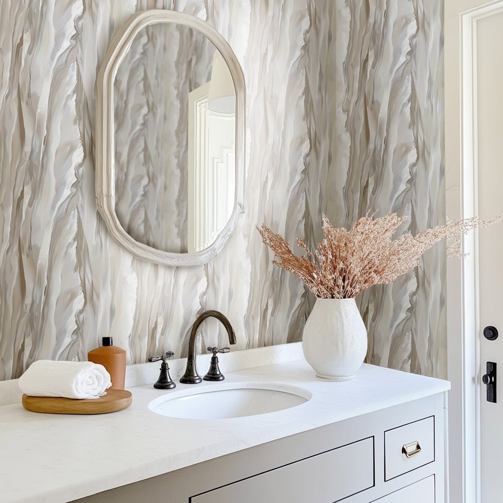 Alabaster Mist Wallpaper - Benton Lane Home - Painted Paper