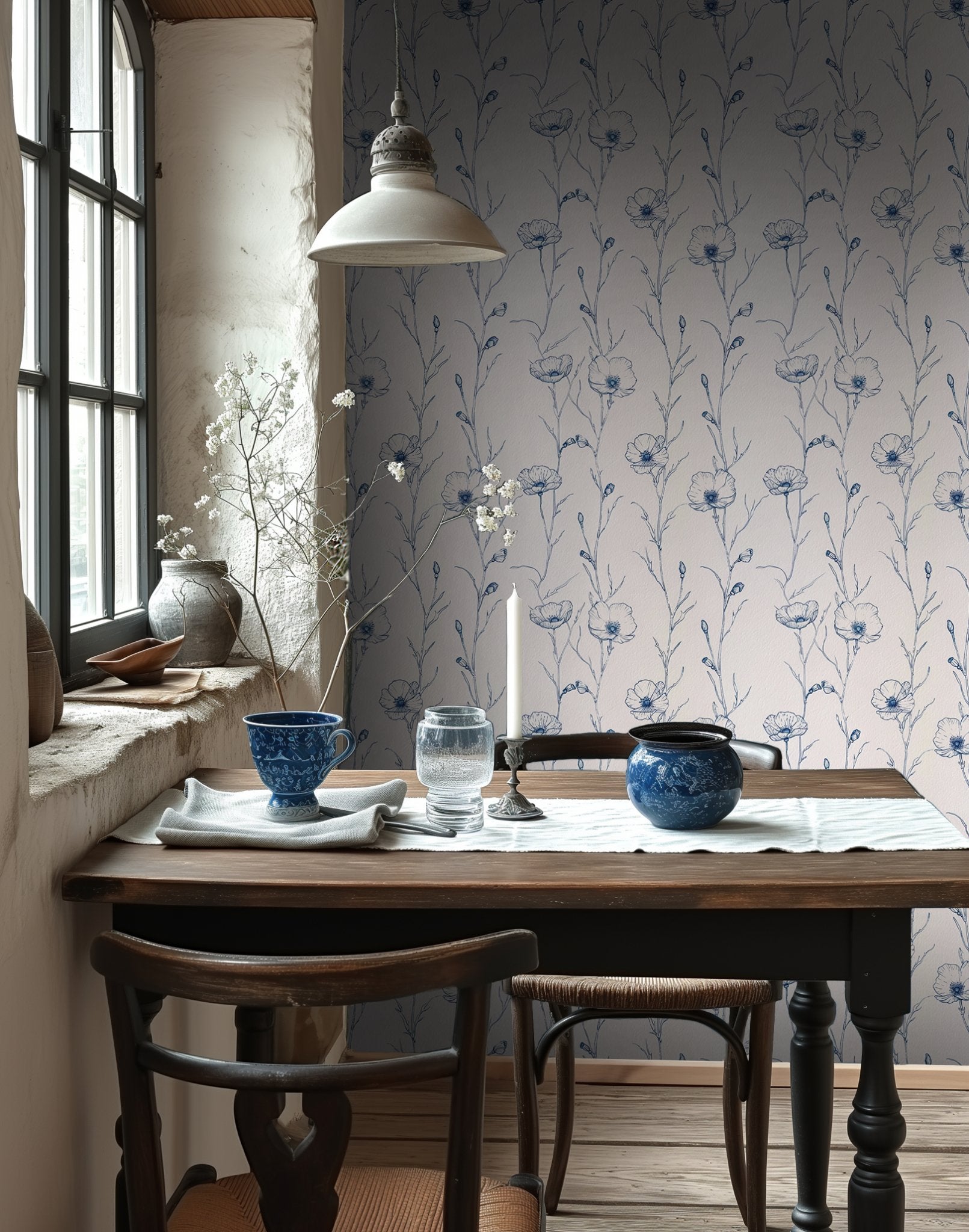 Alice Poppy Wallpaper - Benton Lane Home - Painted Paper