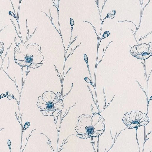 Alice Poppy Wallpaper - Painted Paper