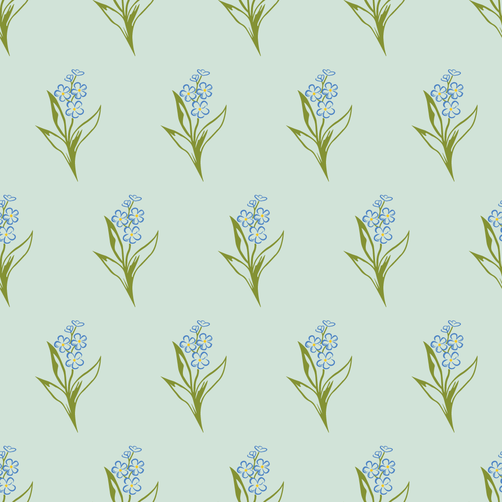 Alpha Phi Forget Me Not Wallpaper - Benton Lane Home - Lemon Park
