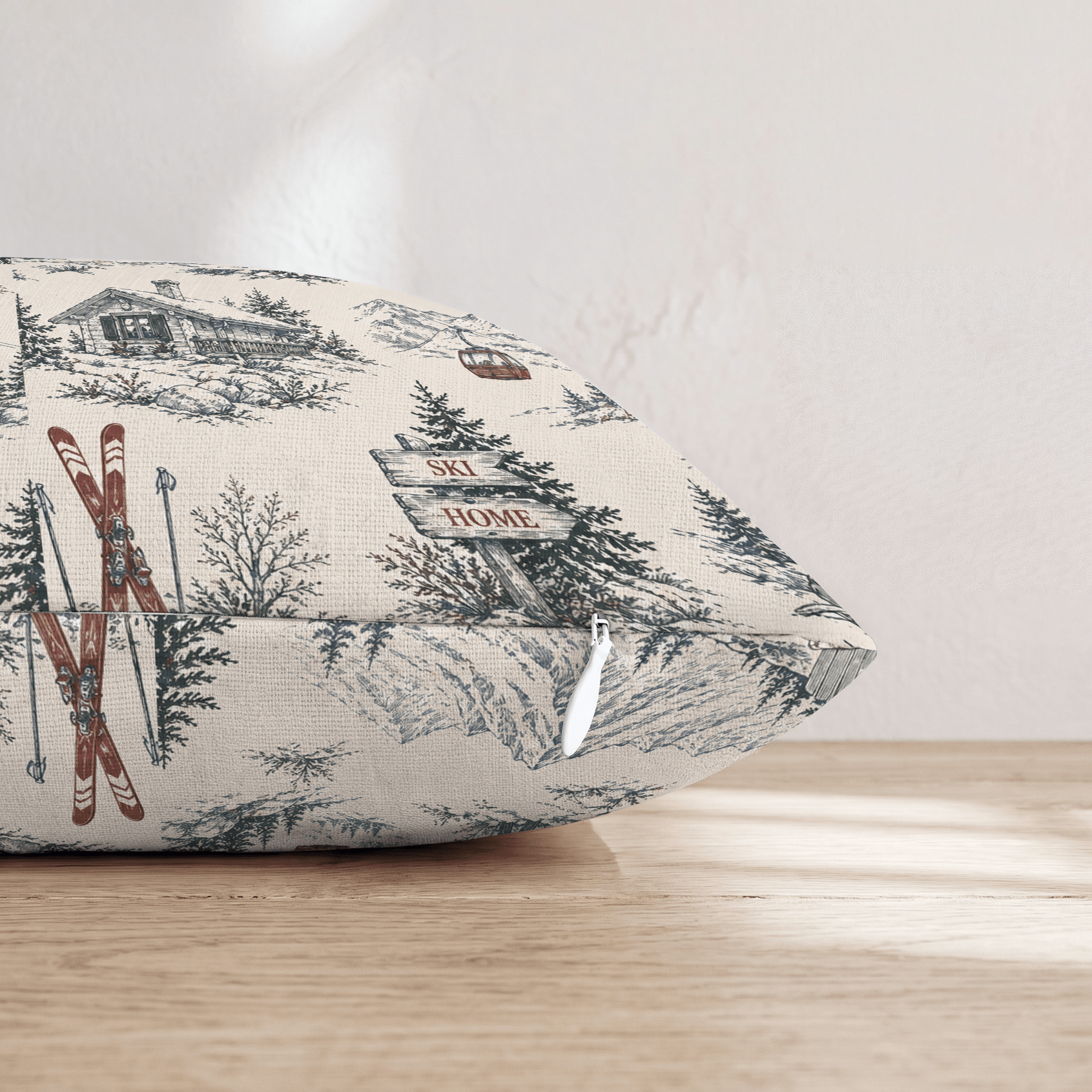Alpine Ski Retreat Throw Pillow - Hillcroft Home