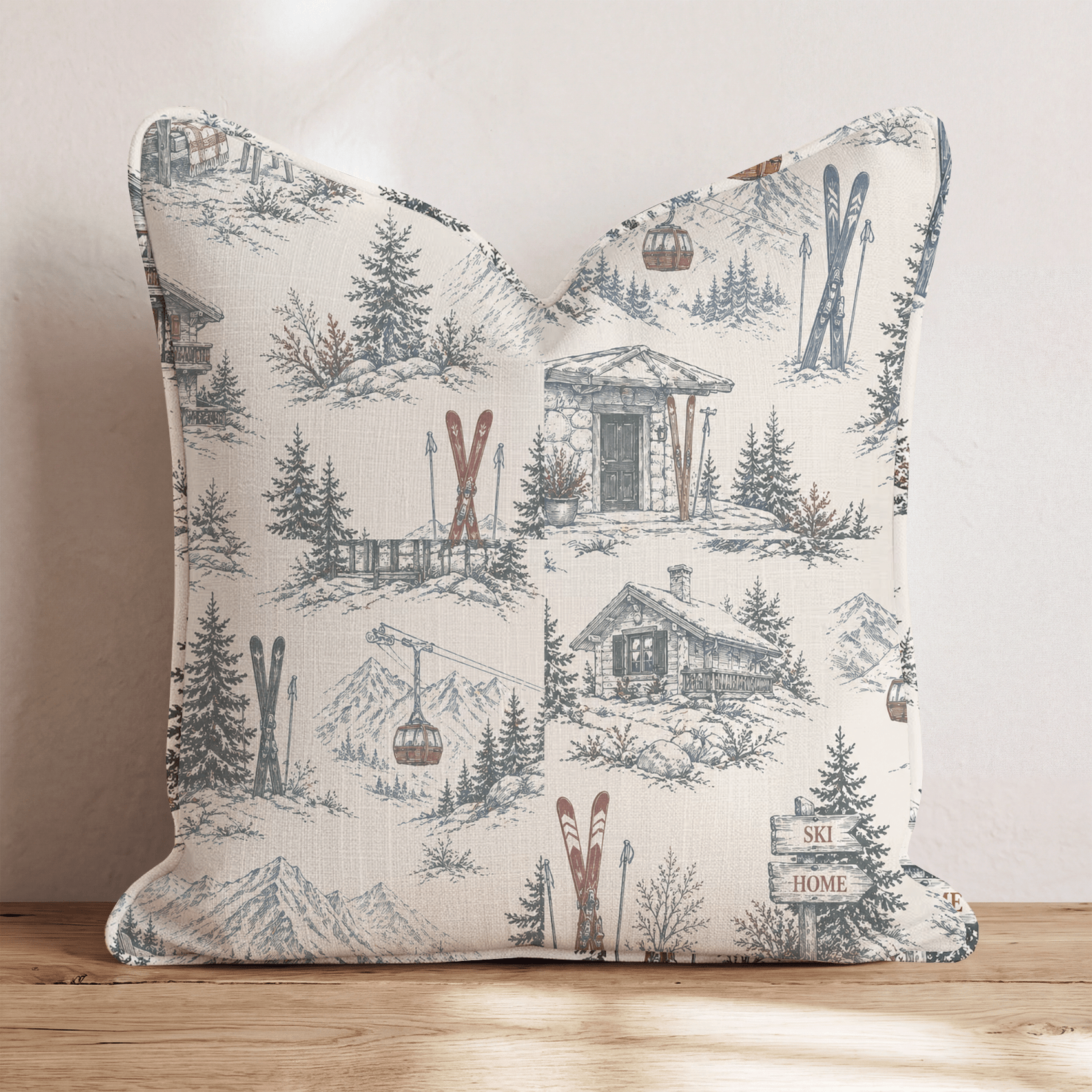Alpine Ski Retreat Throw Pillow - Benton Lane Home - Hillcroft Home