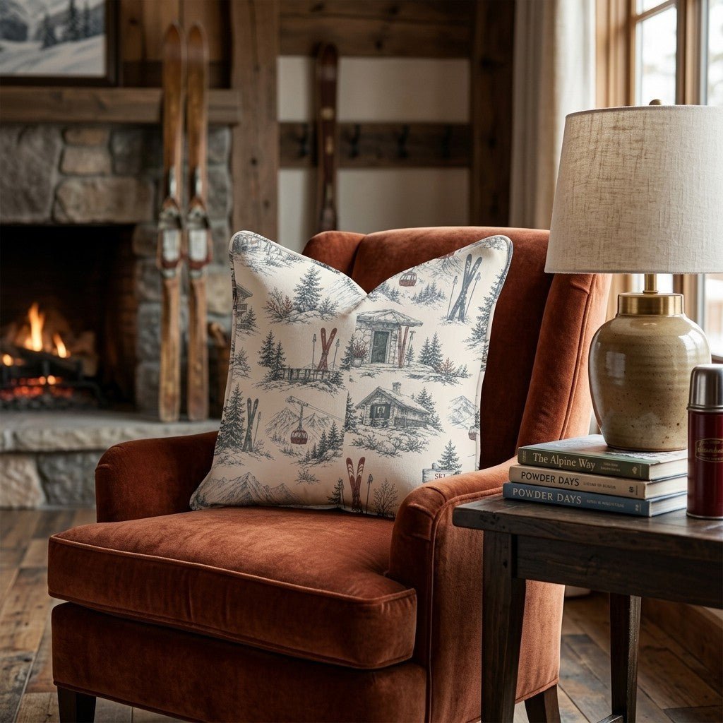 Alpine Ski Retreat Throw Pillow - Benton Lane Home - Hillcroft Home