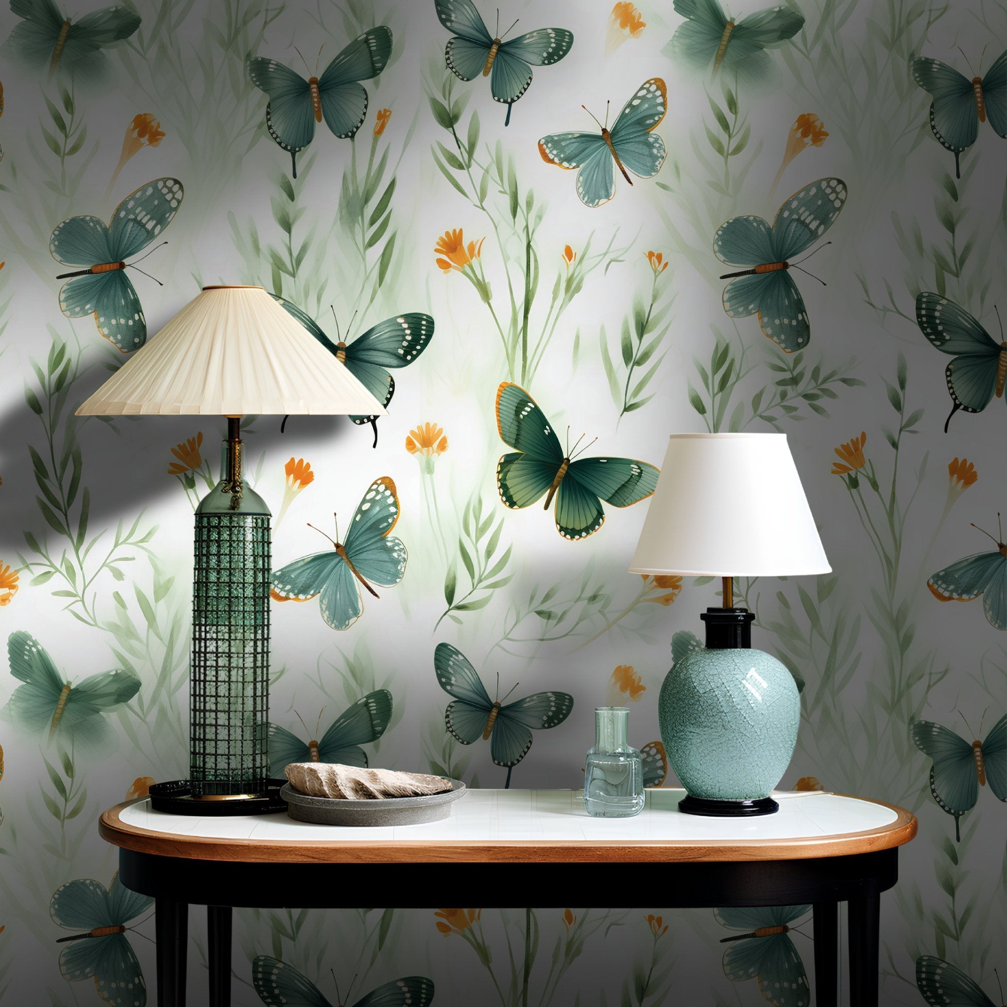 Arabella Butterfly Wallpaper - Benton Lane Home - Painted Paper