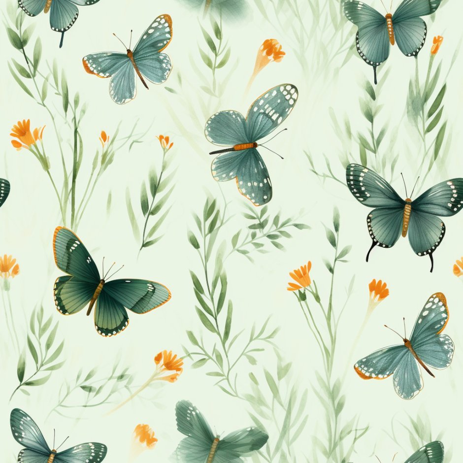 Arabella Butterfly Wallpaper - Benton Lane Home - Painted Paper