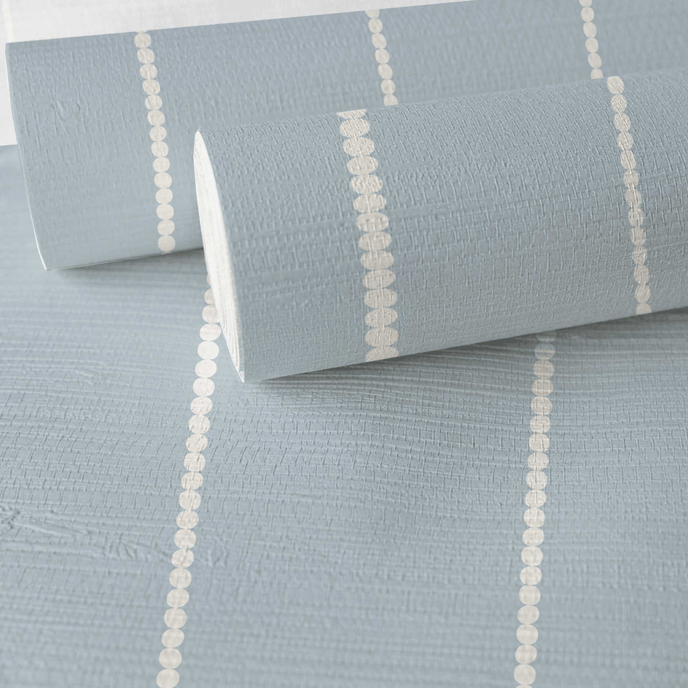 Araminta Blue Faux Grasscloth Wallpaper - Painted Paper