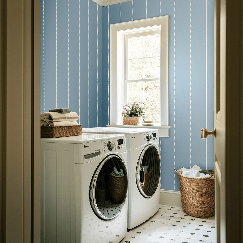 Araminta Blue Wallpaper - Benton Lane Home - Painted Paper