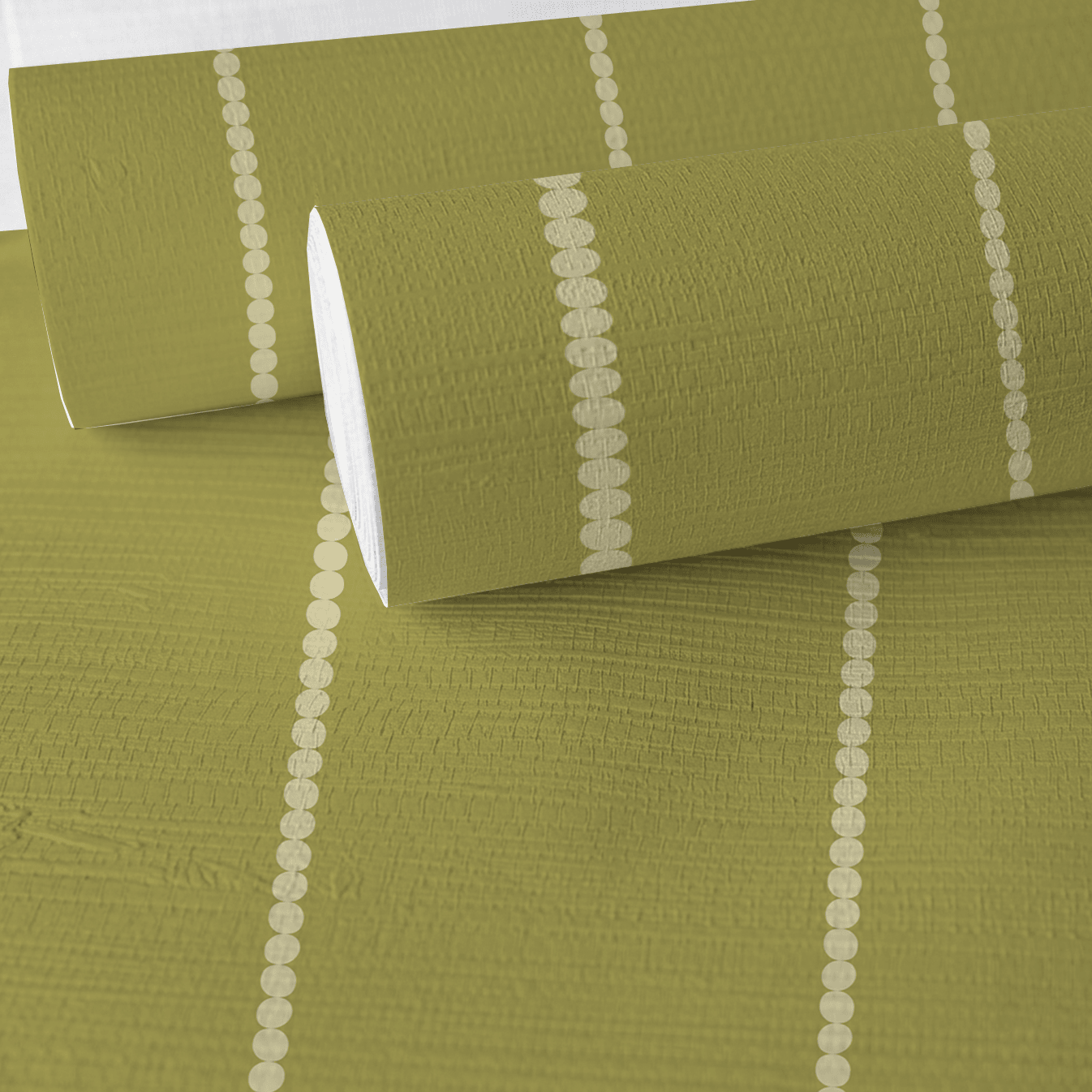 Araminta Green Faux Grasscloth Wallpaper - Painted Paper