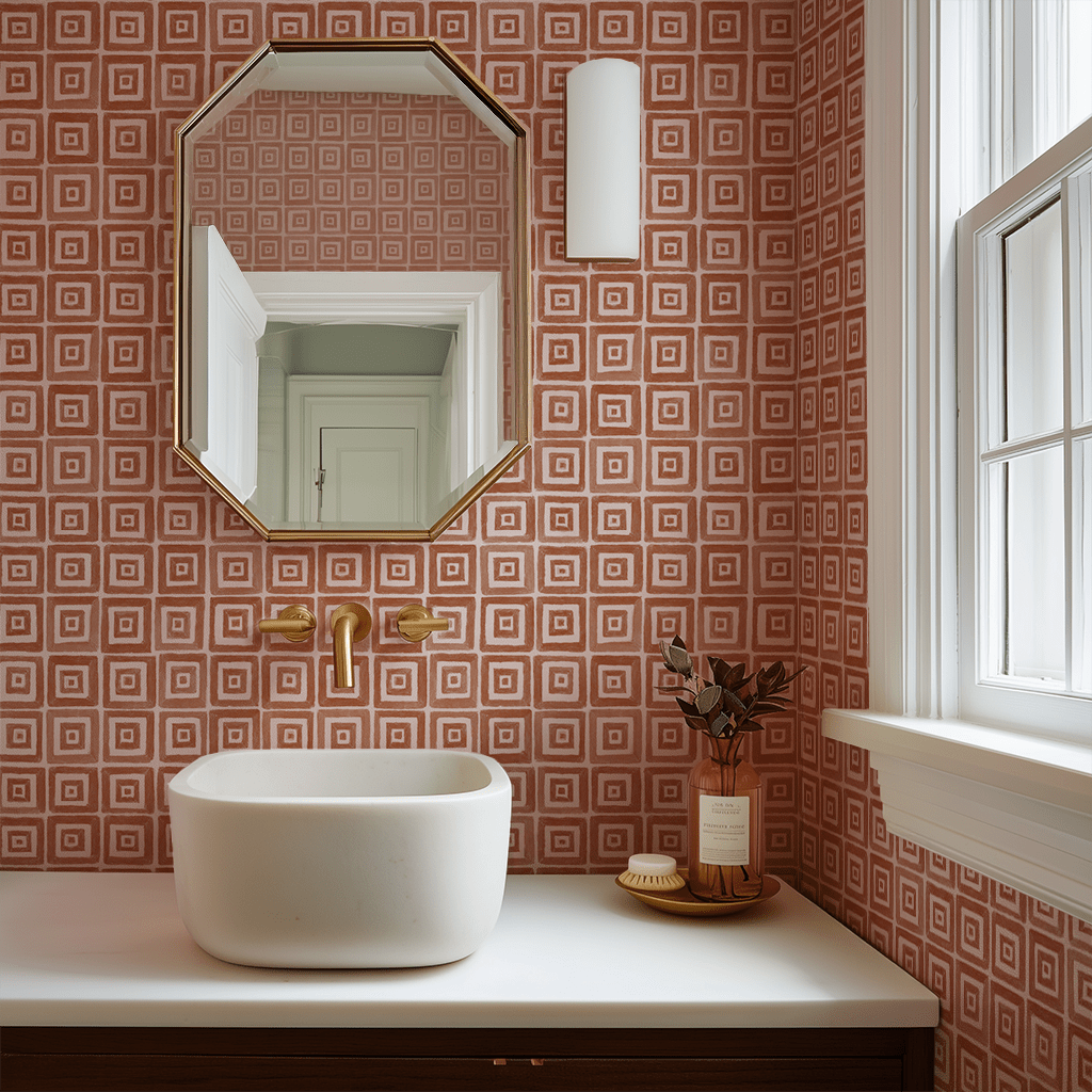 Ardelle Grid Wallpaper - Benton Lane Home - Painted Paper