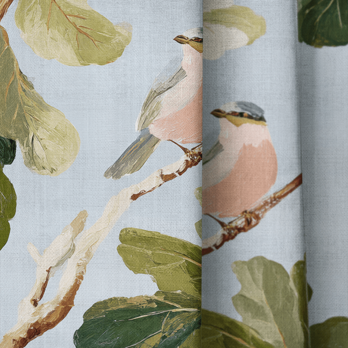 Arden's Birds - Drapery - Benton Lane Home - Lemon Park