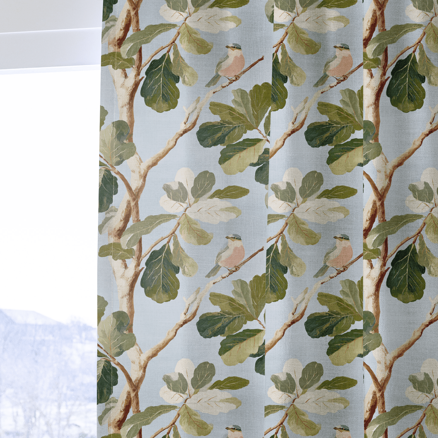 Arden's Birds - Drapery - Benton Lane Home - Lemon Park