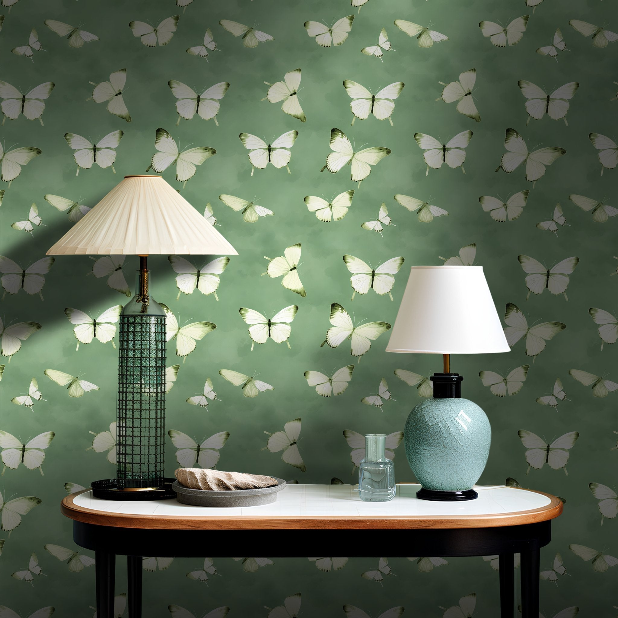 Aria Butterfly Wallpaper - Benton Lane Home - Painted Paper