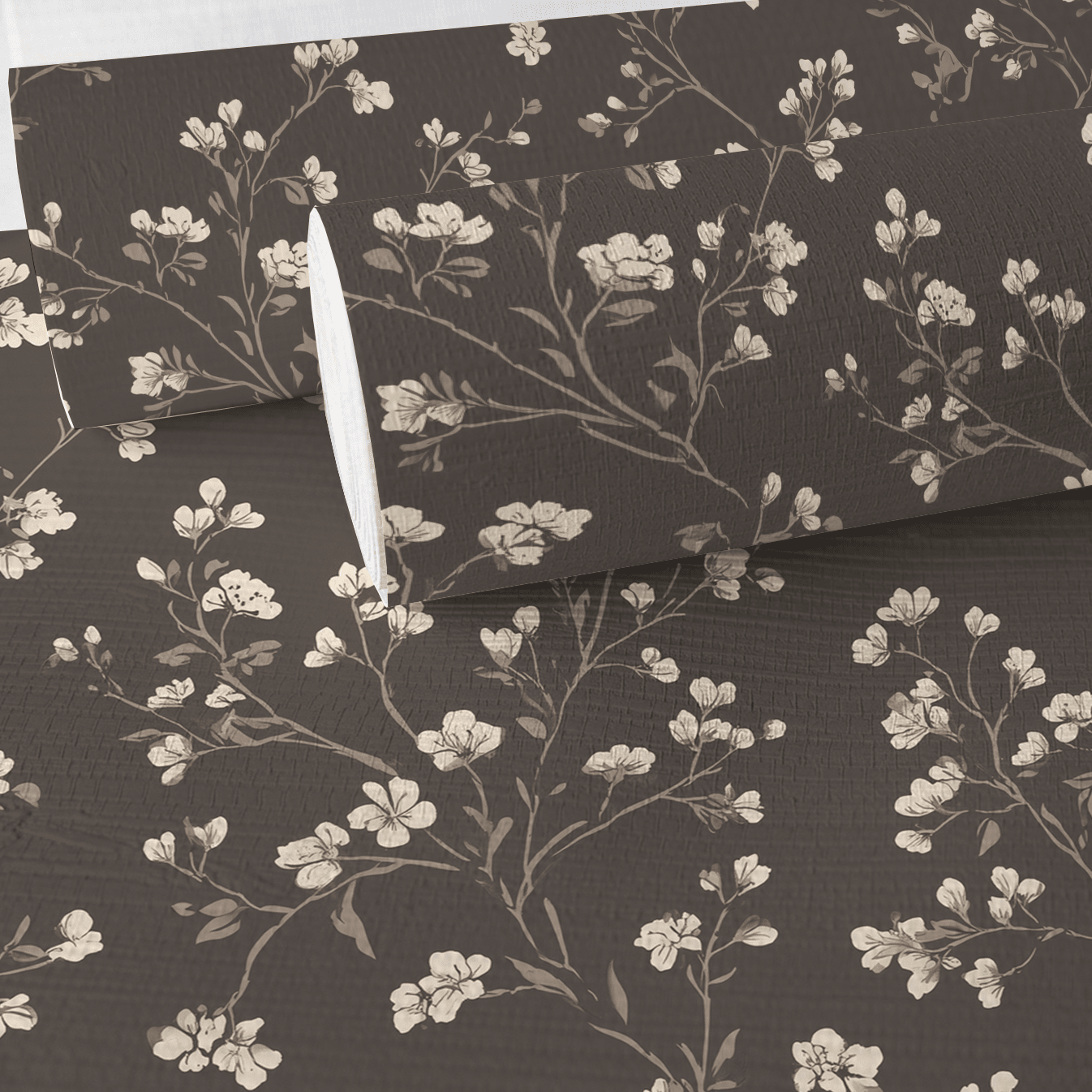Ashford Floral Faux Grasscloth Wallpaper - Painted Paper