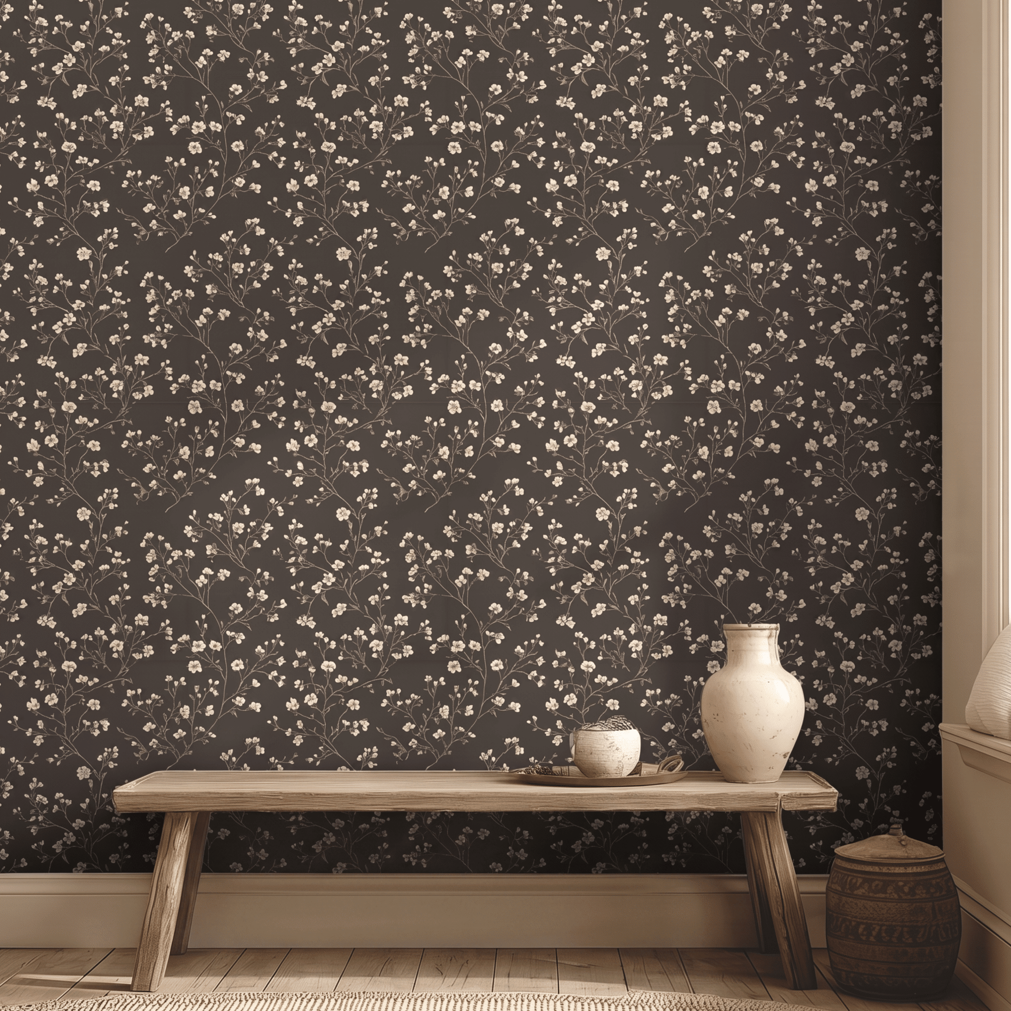 Ashford Floral Wallpaper - Benton Lane Home - Painted Paper