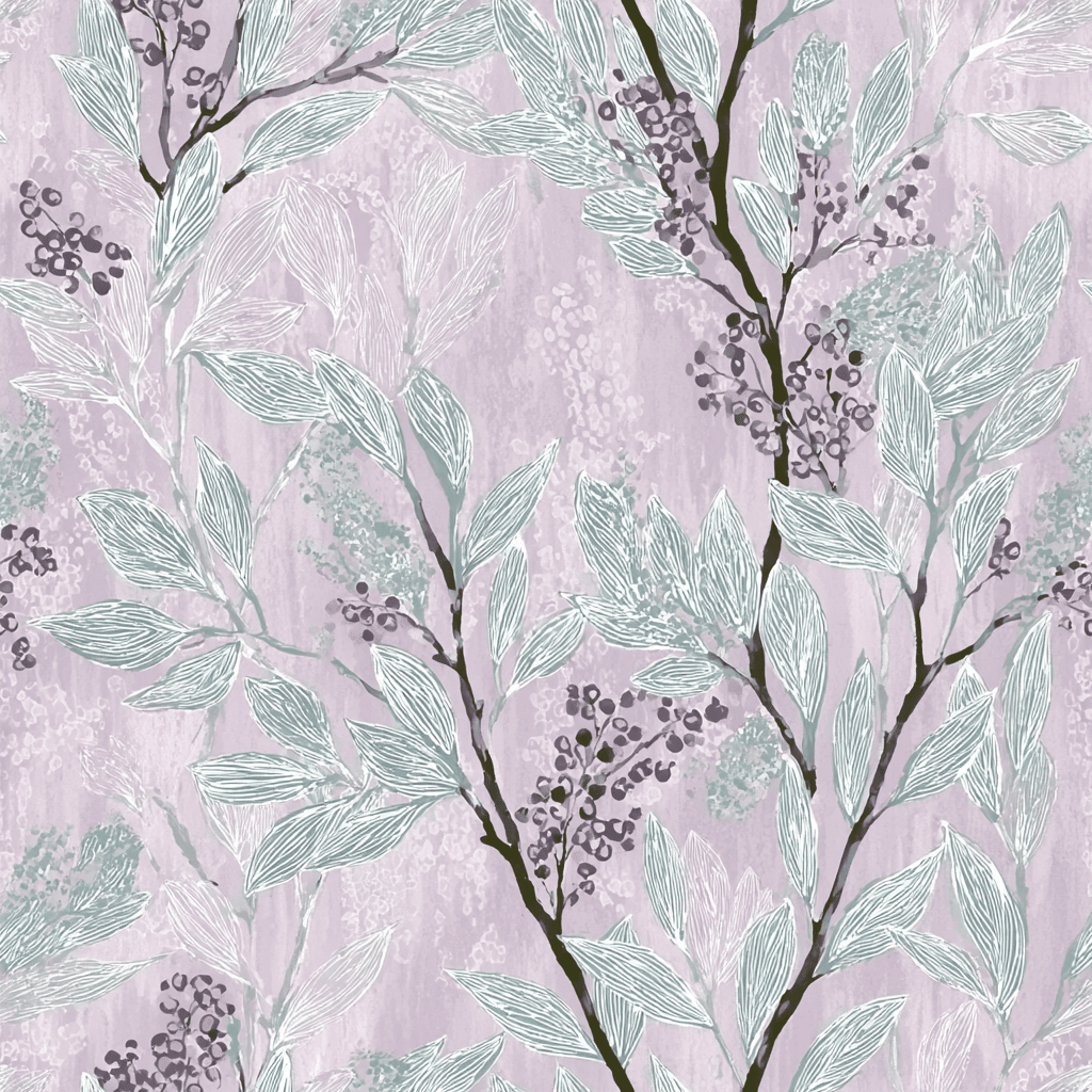 Aster Branches Wallpaper - Benton Lane Home - Lemon Park