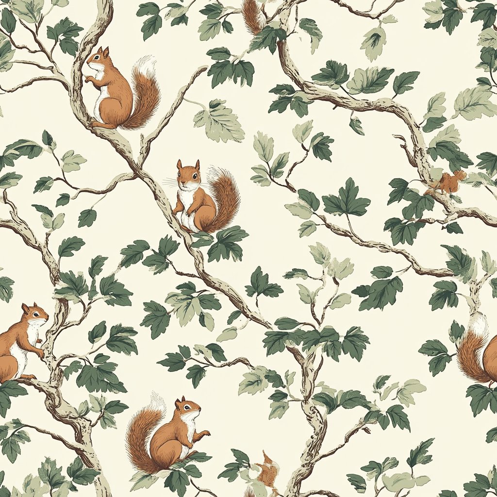Autumn Scurry Wallpaper - Painted Paper