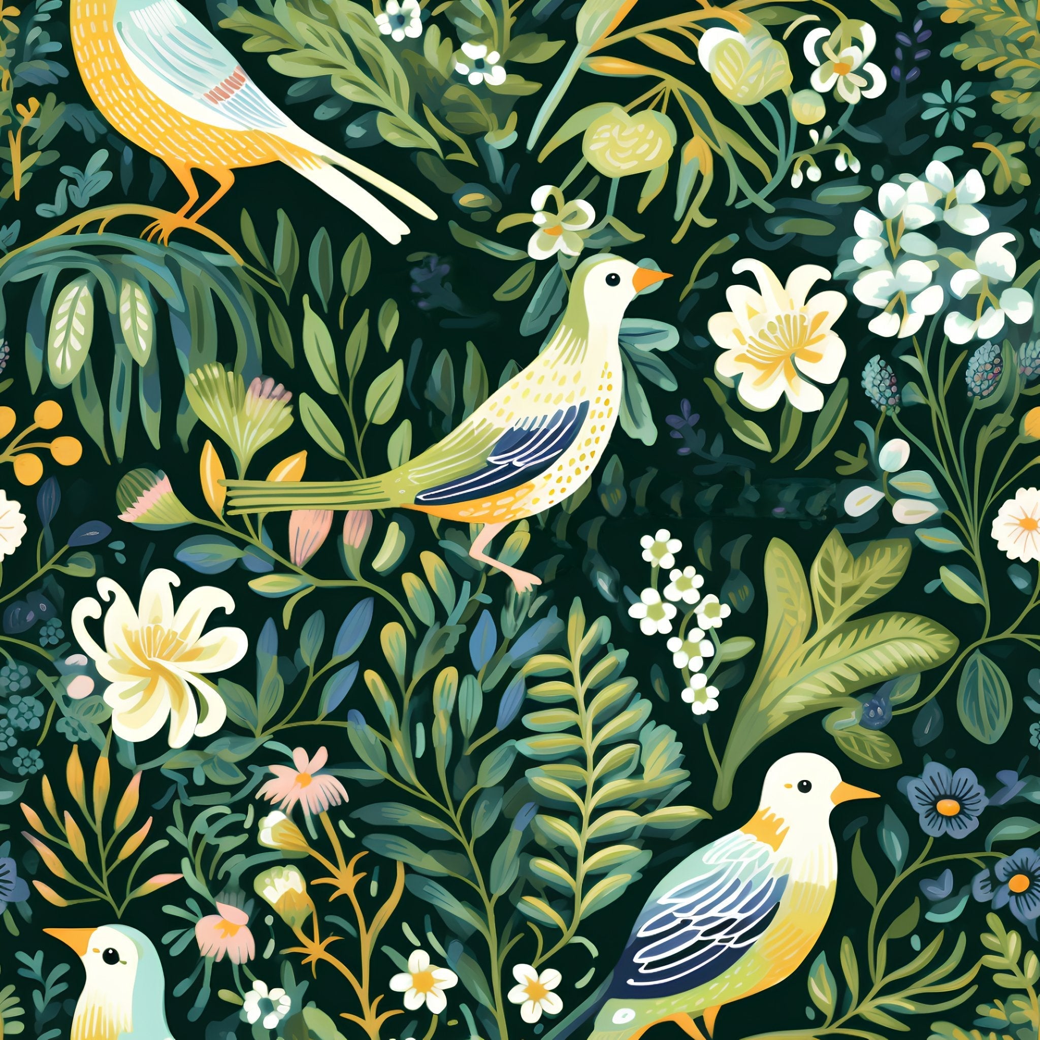 Avian Paradise Wallpaper - Benton Lane Home - Painted Paper