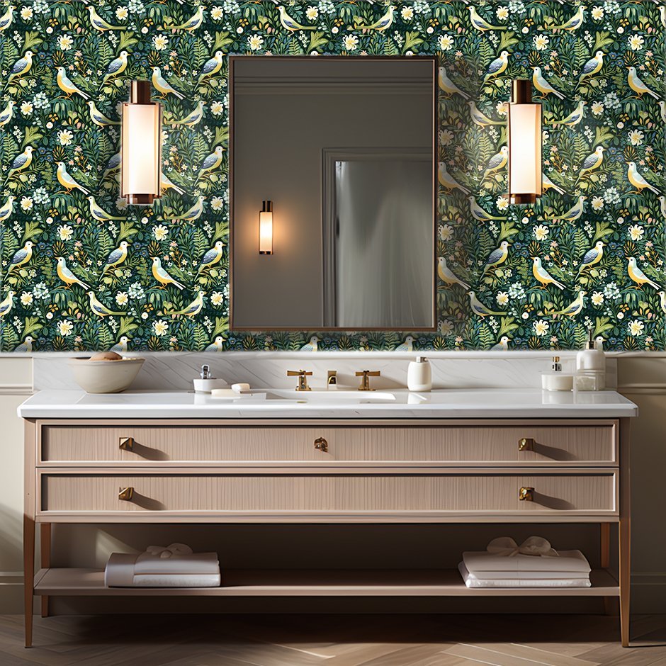 Avian Paradise Wallpaper - Benton Lane Home - Painted Paper